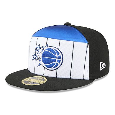 Men's New Era White/Black Orlando Magic 2025 NBA Tip Off Split Panel 59FIFTY Fitted Hat
