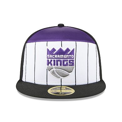 Men's New Era White/Black Sacramento Kings 2025 NBA Tip Off Split Panel 59FIFTY Fitted Hat