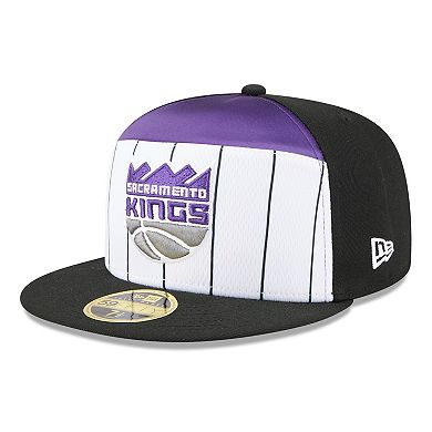 Men's New Era White/Black Sacramento Kings 2025 NBA Tip Off Split Panel 59FIFTY Fitted Hat