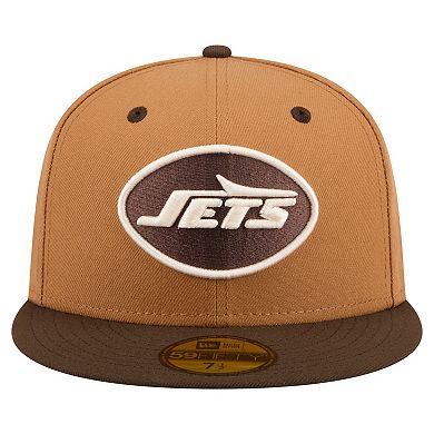Men's New Era Light Brown/Dark Brown New York Jets Two-Tone Walnut 59FIFTY Fitted Hat