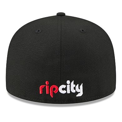 Men's New Era White/Black Portland Trail Blazers 2025 NBA Tip Off Split Panel 59FIFTY Fitted Hat