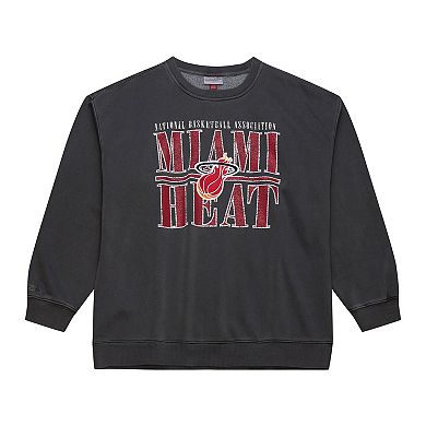 Men's Mitchell & Ness Black Miami Heat NBA Downtown Collection Fleece Sweatshirt