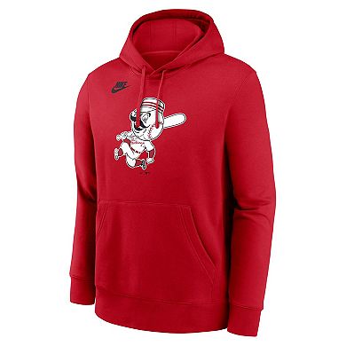 Men's Nike Red Cincinnati Reds Cooperstown Collection Logo Club Pullover Hoodie