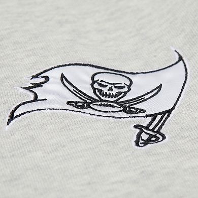 Women's Mitchell & Ness Gray Tampa Bay Buccaneers Cropped V-Neck Sweatshirt