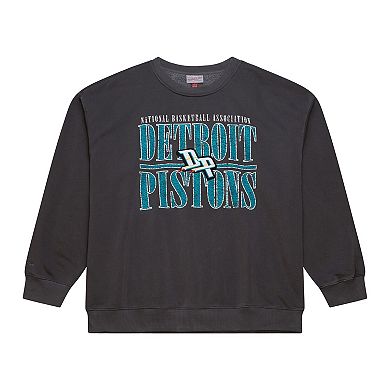 Men's Mitchell & Ness Black Detroit Pistons NBA Downtown Collection Fleece Sweatshirt