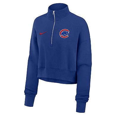 Women's Nike Royal Chicago Cubs Primetime Phoenix Fleece Half-Zip Sweatshirt
