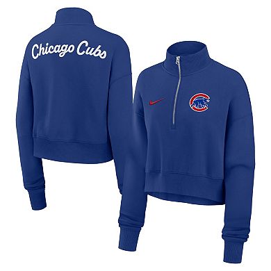 Women's Nike Royal Chicago Cubs Primetime Phoenix Fleece Half-Zip Sweatshirt