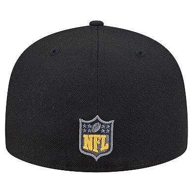 Men's New Era Black Pittsburgh Steelers Color Pop 59FIFTY Fitted Hat