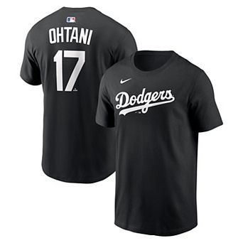Men's Nike Shohei Ohtani Black Los Angeles Dodgers Name & Number T-Shirt
