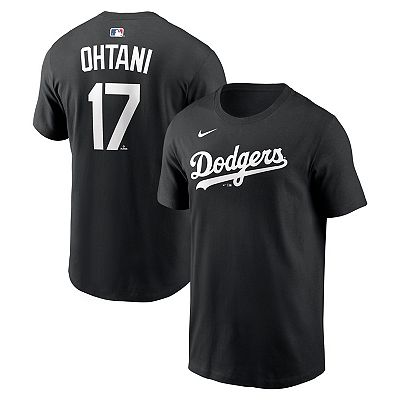 Men's Nike Shohei Ohtani Black Los Angeles Dodgers Name & Number T