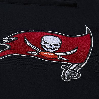 Women's Mitchell & Ness Black Tampa Bay Buccaneers EST. 1976 Mechanic Cropped Full-Zip Jacket