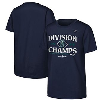 Youth Fanatics Navy Seattle Mariners 2025 AL West Division Champions Locker Room T-Shirt
