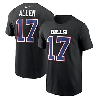 Men's Nike Josh Allen Black Buffalo Bills Carbon Name & Number T-Shirt