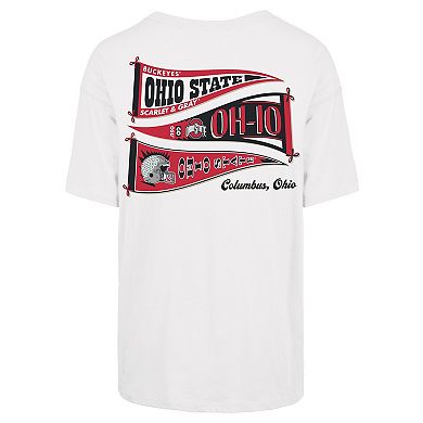 Women's '47 White Ohio State Buckeyes Pennant Sadie T-Shirt