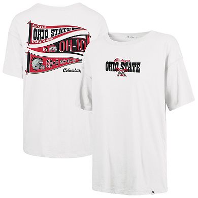 Women's '47 White Ohio State Buckeyes Pennant Sadie T-Shirt