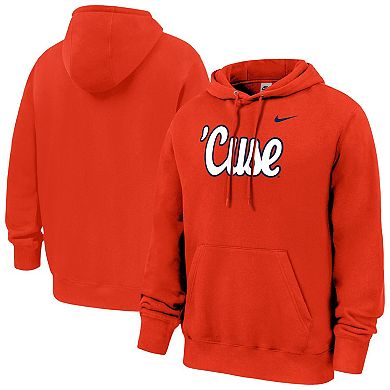 Men's Nike Orange Syracuse Orange Script Club Fleece Hoodie