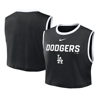 Women's Nike Black Los Angeles Dodgers Primetime Loose Dri-FIT Cropped Tank Top