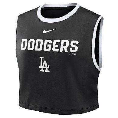 Women's Nike Black Los Angeles Dodgers Primetime Loose Dri-FIT Cropped Tank Top