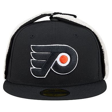 Men's New Era Black Philadelphia Flyers Injection Dog Ear Classic Fitted Hat