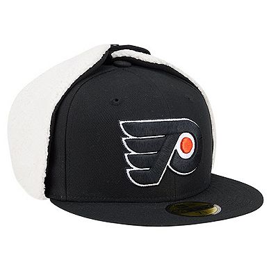 Men's New Era Black Philadelphia Flyers Injection Dog Ear Classic Fitted Hat