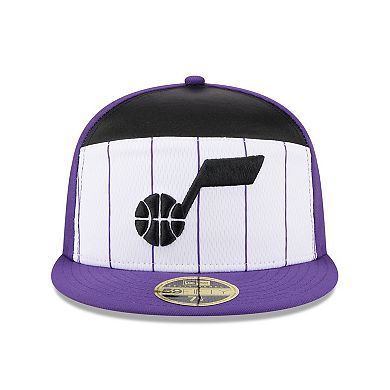 Men's New Era White/Purple Utah Jazz 2025 NBA Tip Off Split Panel 59FIFTY Fitted Hat