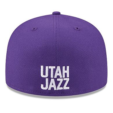 Men's New Era White/Purple Utah Jazz 2025 NBA Tip Off Split Panel 59FIFTY Fitted Hat