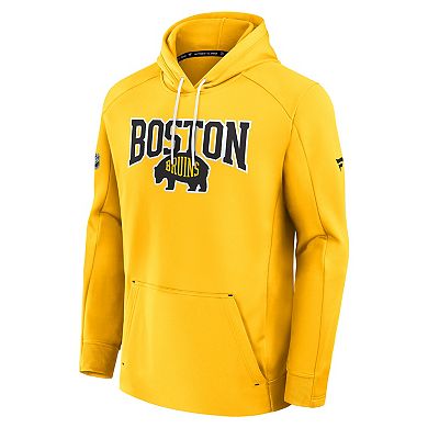 Men's Fanatics Gold Boston Bruins 2026 NHL Stadium Series Authentic Pro Pullover Hoodie
