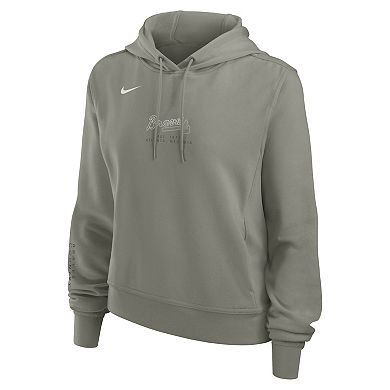 Women's Nike Olive Atlanta Braves One Tri-Blend Dri-FIT Hoodie