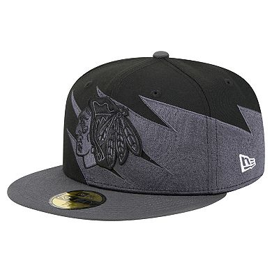 Men's New Era Black Chicago Blackhawks Spikes 59FIFTY Fitted Hat