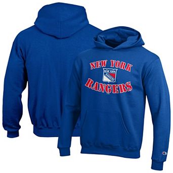 Youth Champion Blue New York Rangers Fleece Powerblend Hoodie