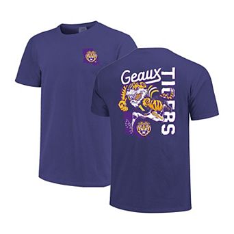 Men's Purple LSU Tigers Sketched Mascot Comfort Colors T-Shirt