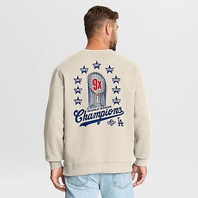 Men's Fanatics Tan Los Angeles Dodgers 9x Champs Crewneck Sweatshirt