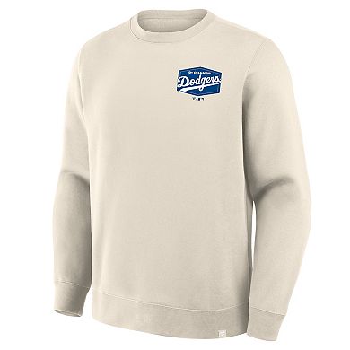 Men's Fanatics Tan Los Angeles Dodgers 9x Champs Crewneck Sweatshirt