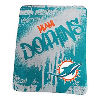 Logo Brands Miami Dolphins 50" x 60" Classic Graffiti Fleece Throw Blanket