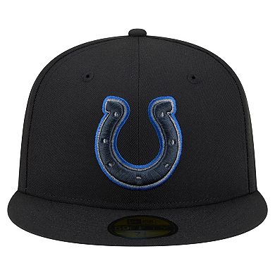 Men's New Era Black Indianapolis Colts Color Pop 59FIFTY Fitted Hat