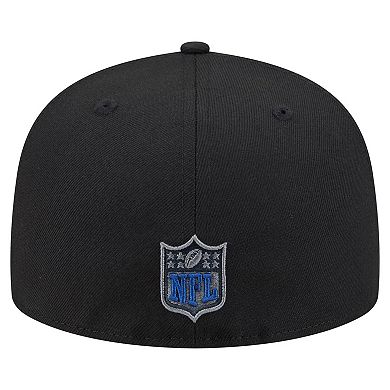 Men's New Era Black Indianapolis Colts Color Pop 59FIFTY Fitted Hat