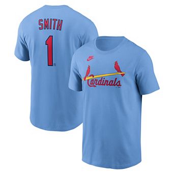 Men's Nike Ozzie Smith Light Blue St. Louis Cardinals Cooperstown Collection Name & Number T-Shirt