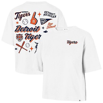 Women's '47 White Detroit Tigers Collage Script Reed City T-Shirt