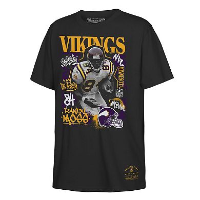 Youth Mitchell & Ness Randy Moss Black Minnesota Vikings Star Player T-Shirt