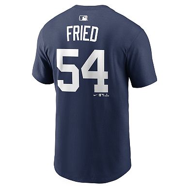 Men's Nike Max Fried Navy New York Yankees Home Name & Number T-Shirt