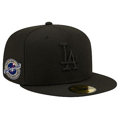 Men's New Era Black Los Angeles Dodgers 2024/25 Back to Back Champions Circle Side Patch Fitted 59FIFTY Hat
