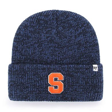 Men's '47 Navy Syracuse Orange Brainfreeze Cuffed Knit Hat with Pom