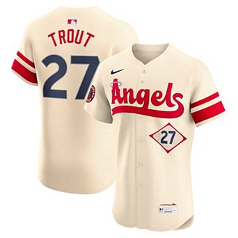 Men's Nike Mike Trout Cream Los Angeles Angels City Connect Elite Player Jersey