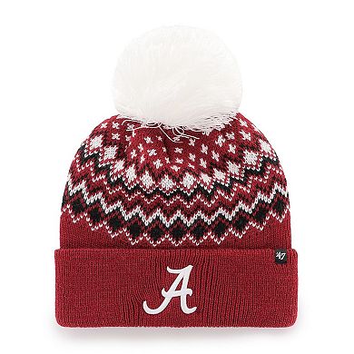 Women's '47 Crimson Alabama Crimson Tide Elsa Cuffed Knit Hat with Pom