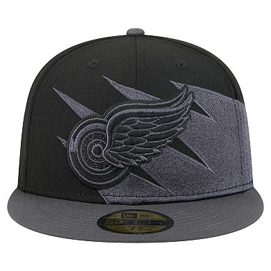 Men's New Era Black Detroit Red Wings Spikes 59FIFTY Fitted Hat