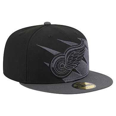 Men's New Era Black Detroit Red Wings Spikes 59FIFTY Fitted Hat