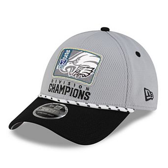 Men's New Era Gray/Black Philadelphia Eagles 2025 NFC East Division Champions Locker Room Trophy Collection 9FORTY Adjustable Hat