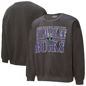 Men's Mitchell & Ness Black Milwaukee Bucks NBA Downtown Collection Fleece Sweatshirt