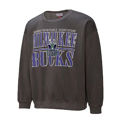 Men's Mitchell & Ness Black Milwaukee Bucks NBA Downtown Collection Fleece Sweatshirt