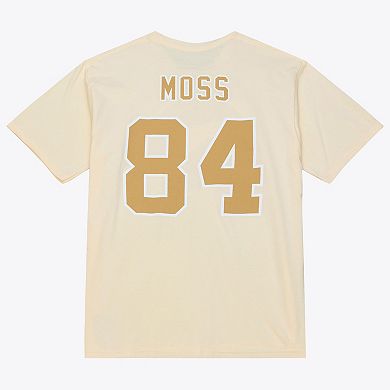 Men's Mitchell & Ness Randy Moss Cream Minnesota Vikings Sandman Name & Number T-Shirt